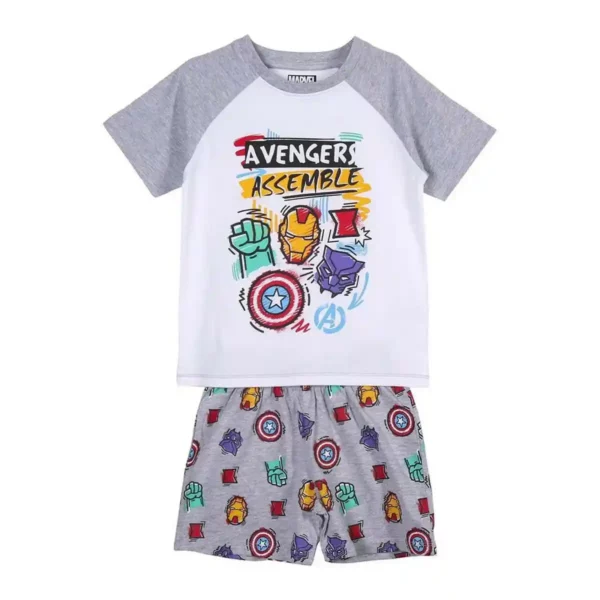 Pyjama d'été The Avengers Gris Blanc. SUPERDISCOUNT FRANCE