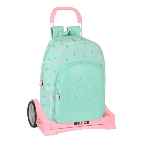 Sac à dos scolaire à roulettes Benetton World Mint (30 x 46 x 14 cm). SUPERDISCOUNT FRANCE