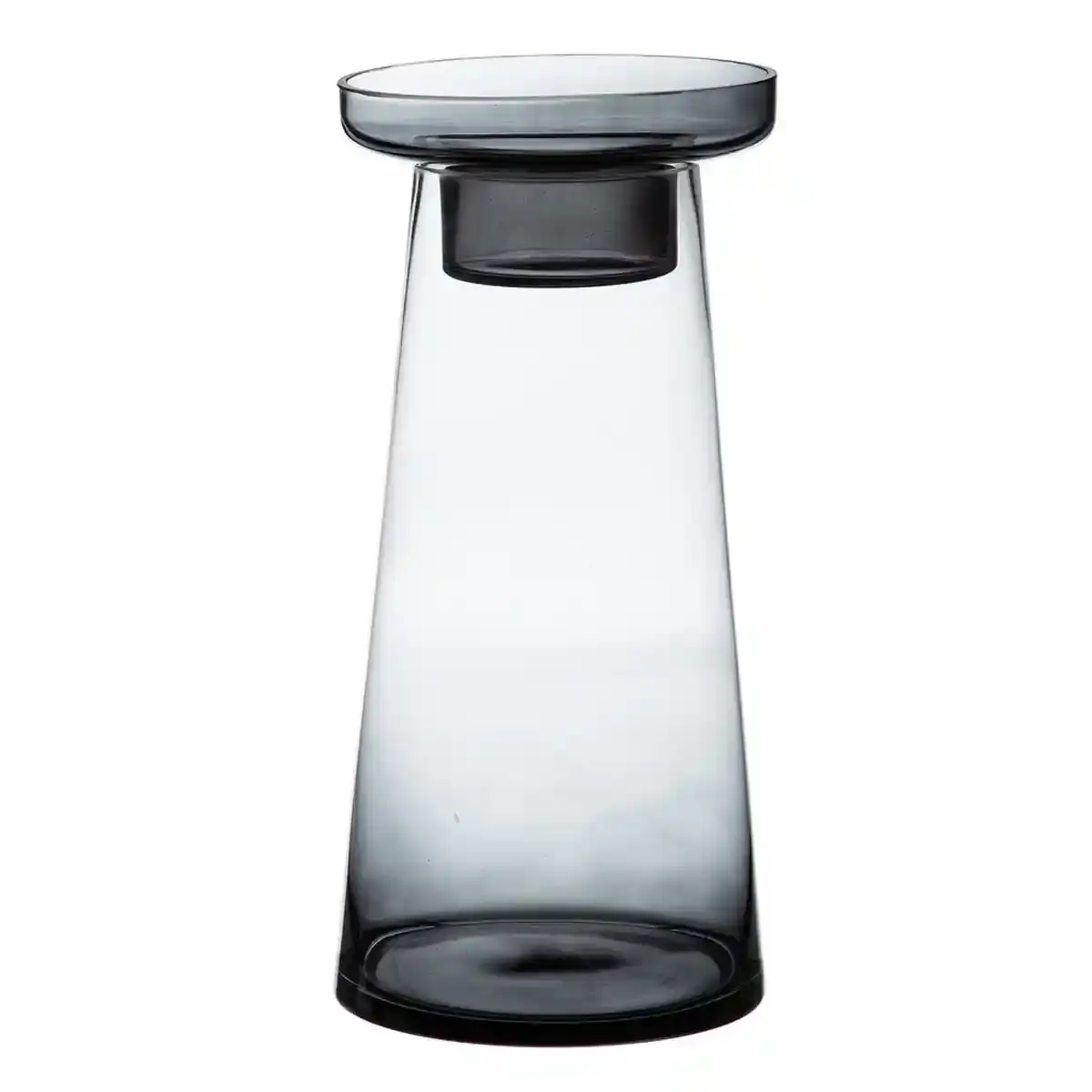 Bougeoir 16 5 x 16 5 x 35 cm verre gris_9403. Bienvenue sur DIAYTAR SENEGAL - Là où le Shopping Devient une Aventure. Explorez notre catalogue et dénichez des trésors qui élargiront votre horizon shopping.