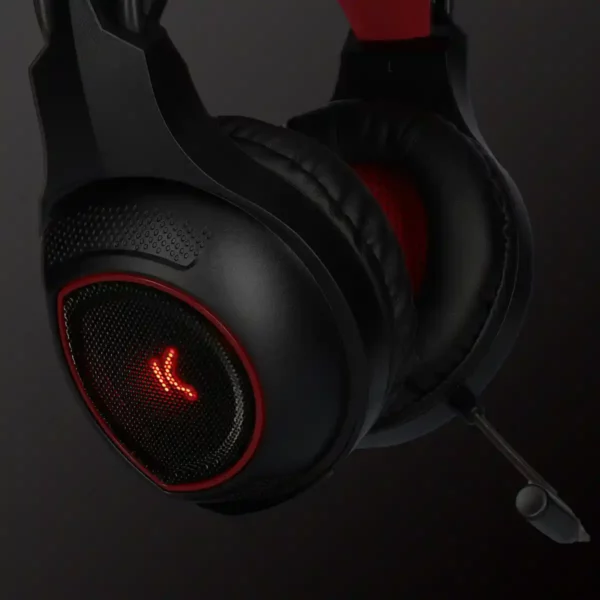 Casque Gaming avec Microphone KSIX Drakkar USB LED Noir Rouge. SUPERDISCOUNT FRANCE