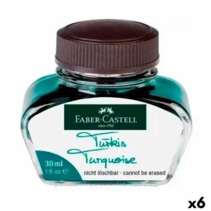 Encrier Faber-Castell Turquoise 30 ml (6 Unités). SUPERDISCOUNT FRANCE