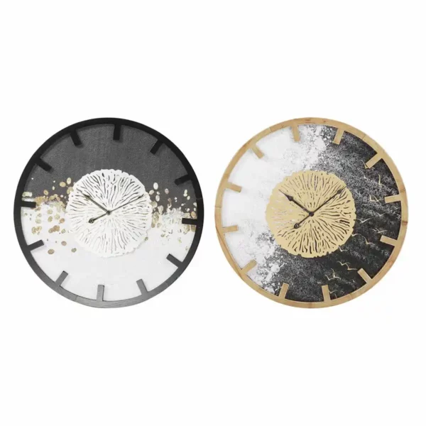 Horloge murale dkd home decor argent noir dore fer moderne 60 x 4 5 x 60 cm bois mdf 2 unites _3304. DIAYTAR SENEGAL - Votre Destination Shopping Authentique. Explorez notre boutique en ligne et découvrez des trésors qui reflètent l'âme du Sénégal, pour une expérience shopping unique.