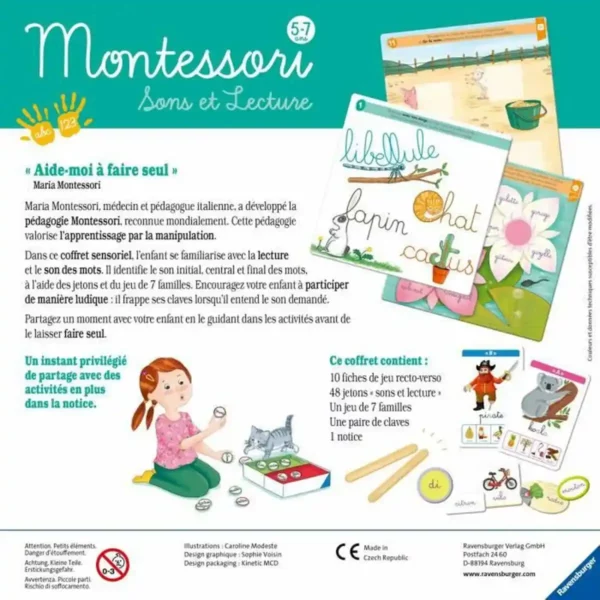 Jeu éducatif pour bébé Ravensburger Montessori - Sons et lecture (FR). SUPERDISCOUNT FRANCE