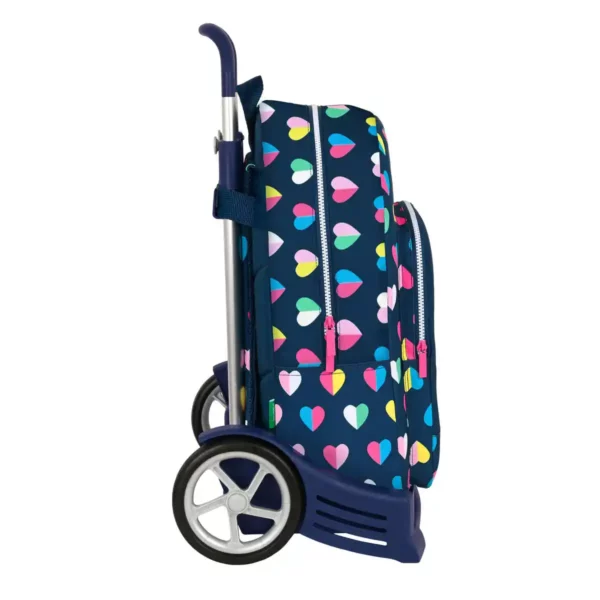 Sac à Dos Scolaire à Roulettes Benetton Corazones Bleu Marine 14 L. SUPERDISCOUNT FRANCE