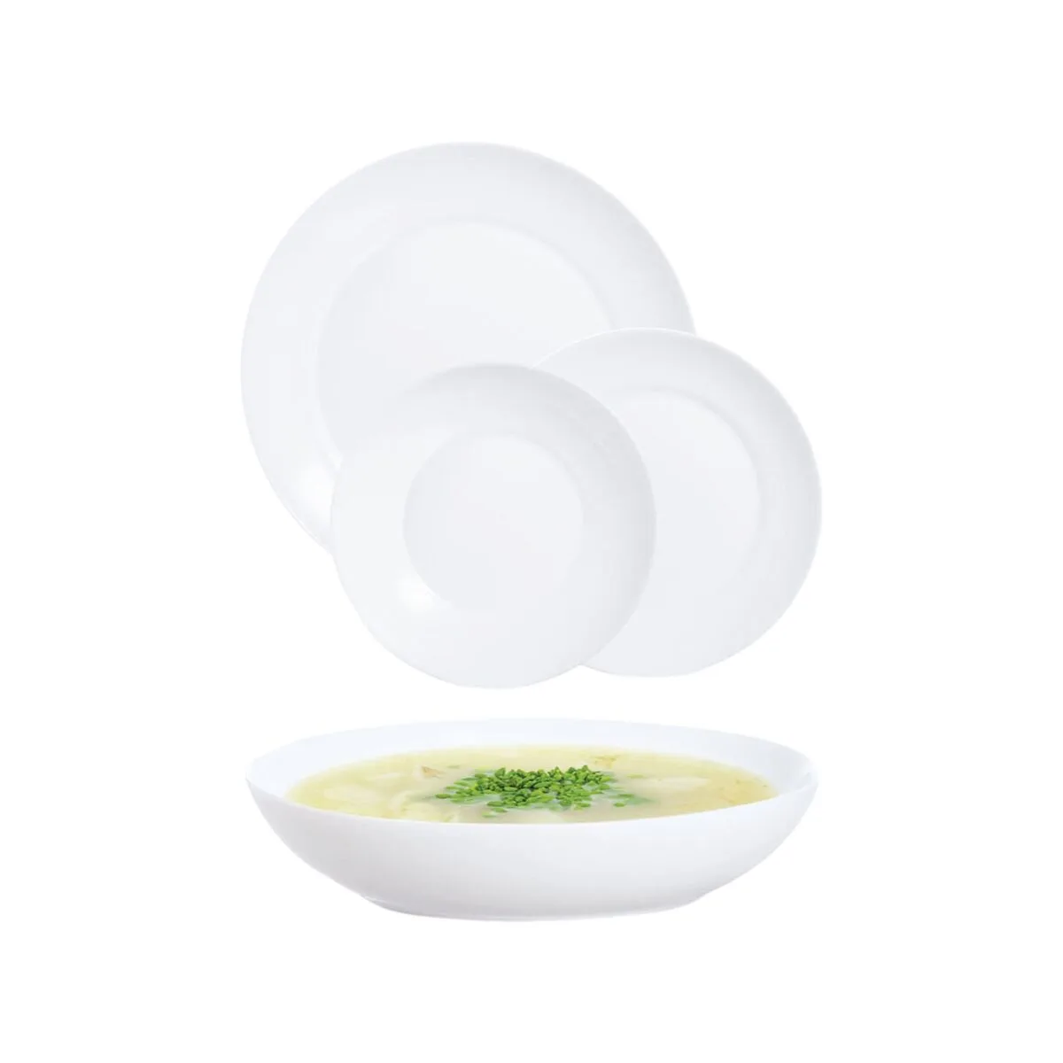 Assiettes luminarc apy blanc verre 18 pieces s271322192. Diaytar : Le discount intelligent pour consommateurs avisés