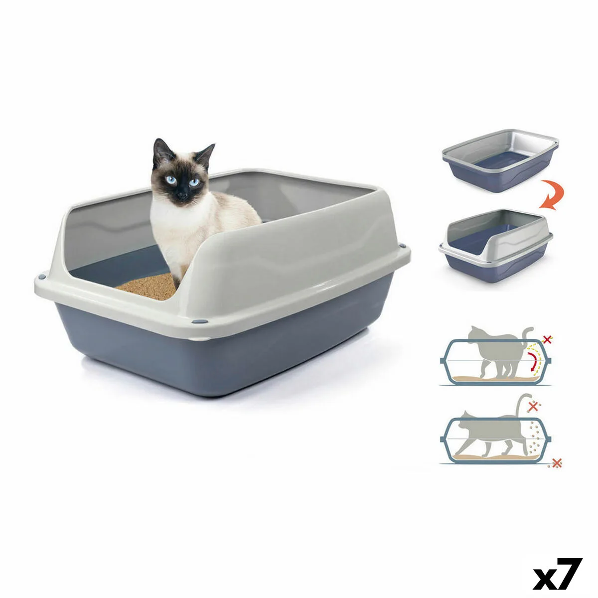 Bac a litiere pour chats georplast sonic plastique 44 5 x 34 x 18 5 cm 7 unites s222605435. Un océan de bonnes affaires sur Diaytar Sénégal