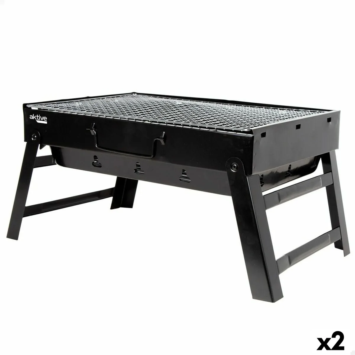 Barbecue portable aktive rectangulaire noir 50 x 23 x 30 cm 2 unites s890231146. Diaytar Sénégal : Innovation digitale et prix attractifs
