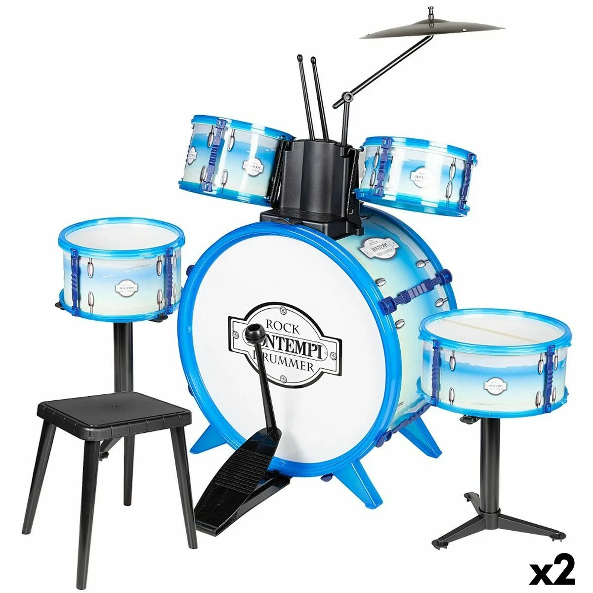 Batterie musicale bontempi bleu plastique 85 x 68 x 65 cm 9 pieces 2 unites s890269930. Achetez en toute sérénité sur Diaytar