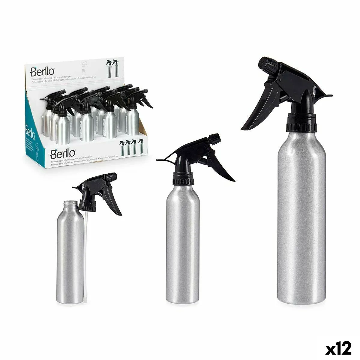 Bouteille pulverisatrice berilo 37581 noir argente aluminium polypropylene 300 ml 12 unites s363358182. Votre satisfaction commence ici, sur Diaytar Sénégal