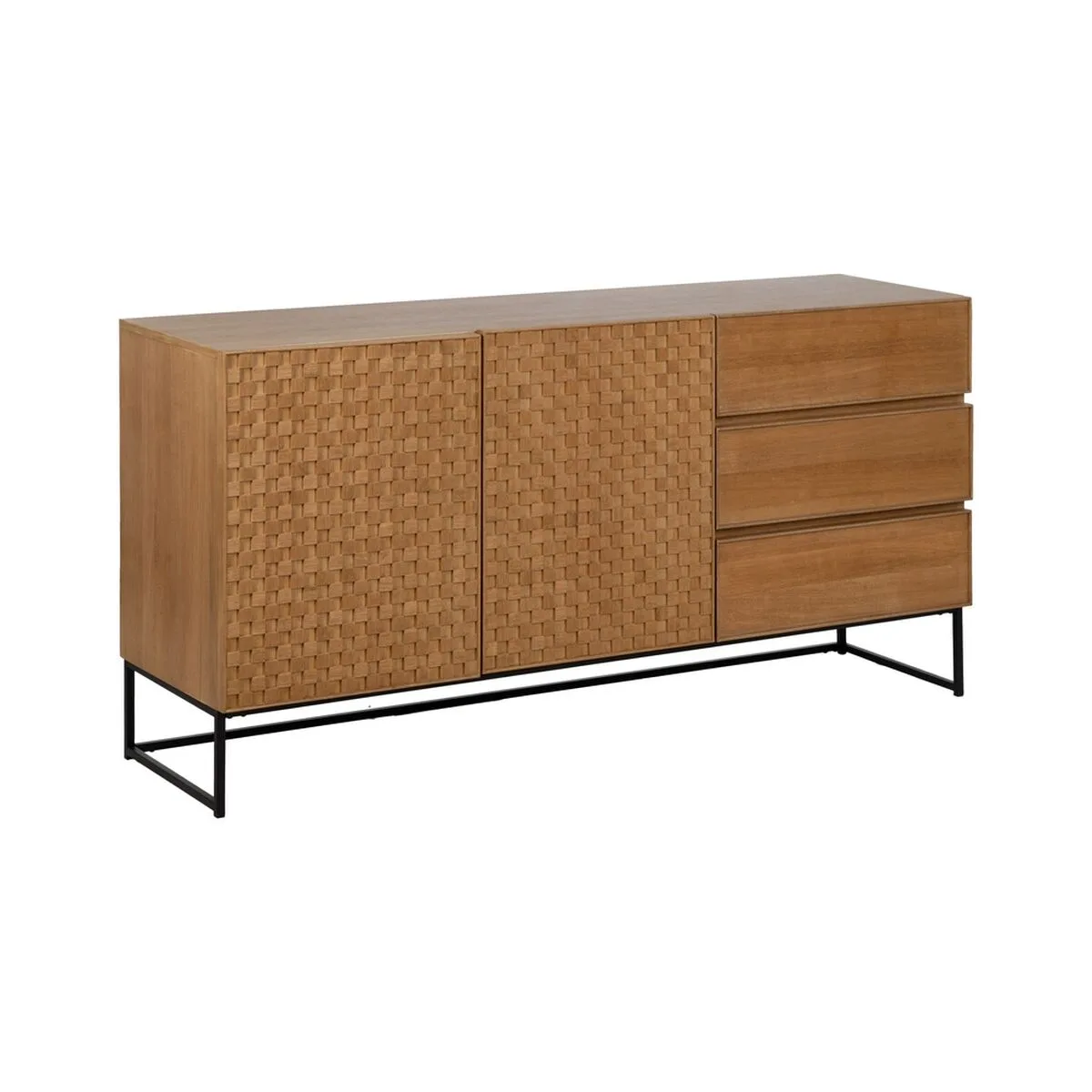 Buffet marigni noir naturel fer bois mdf 160 x 42 5 x 79 cm s880619858. Diaytar : Votre shopping, nos meilleurs prix