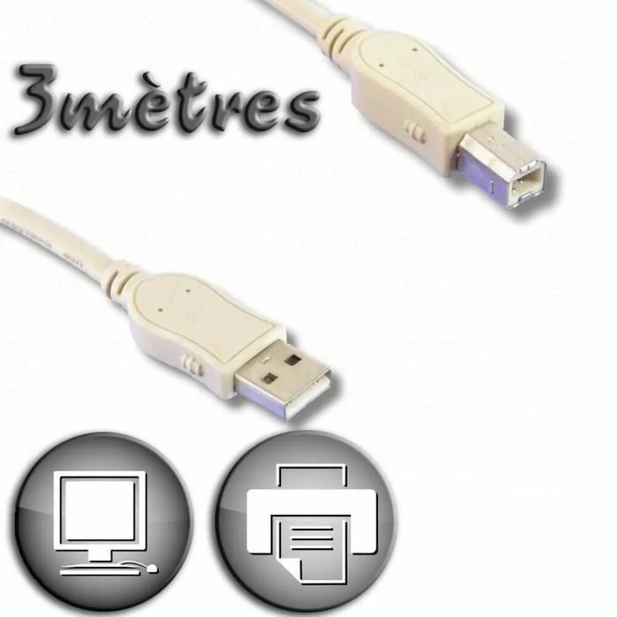 Cable usb 2 0 a vers usb b lineaire 3 m beige s716740825. Électroménager, mode, beauté... Diaytar a tout en stock