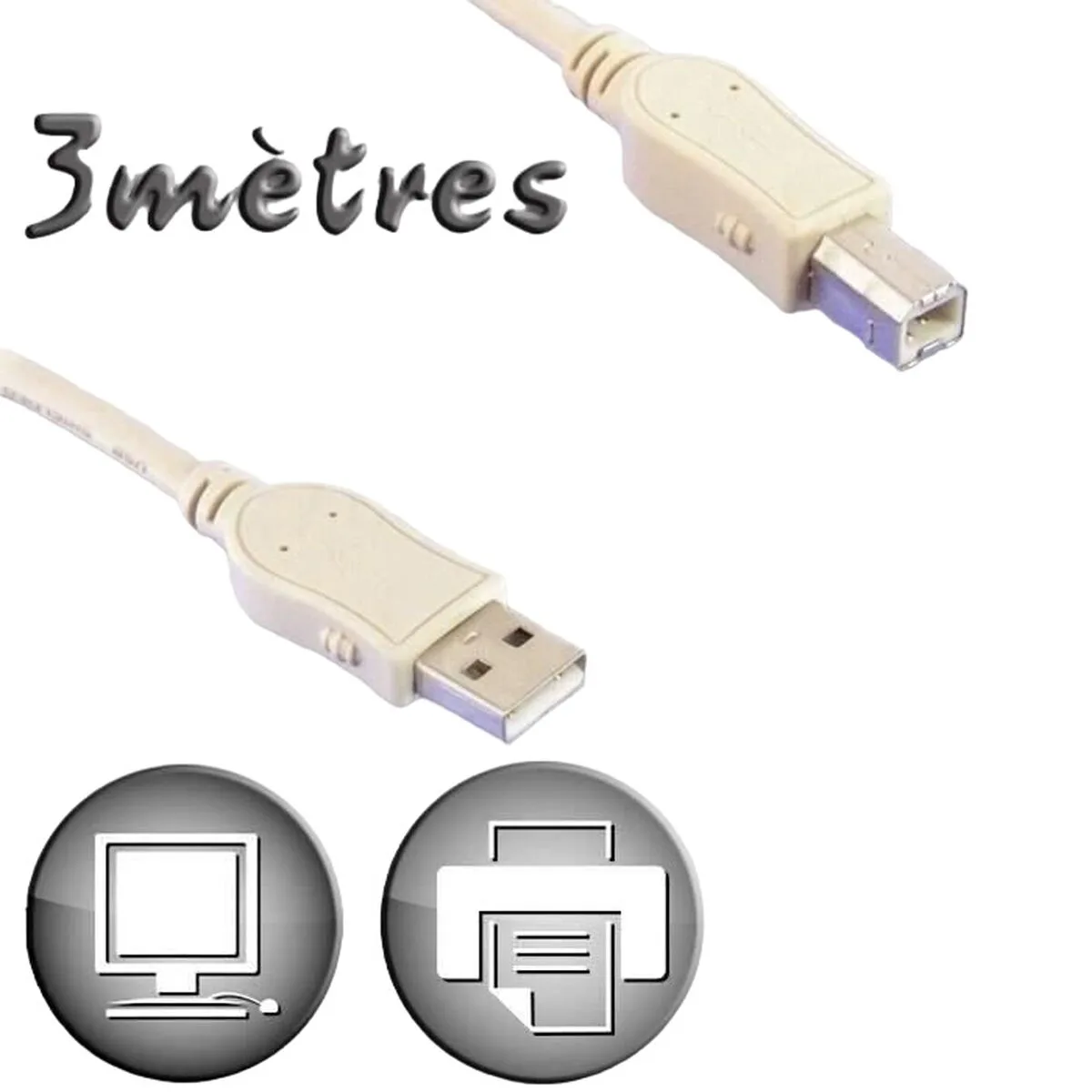 Cable usb 2 0 a vers usb b lineaire 3 m beige s716740857. Diaytar : Où chaque achat est une victoire pour votre budget