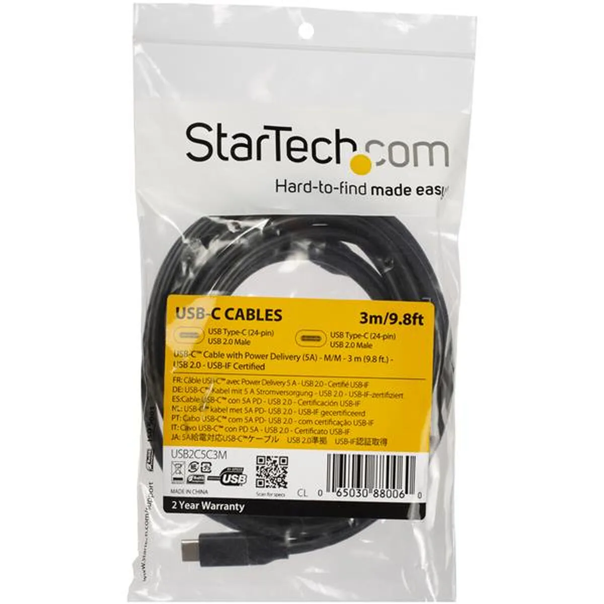 Cable usb c startech usb2c5c3m noir 3 m s5505843020. Des économies substantielles vous attendent sur Diaytar