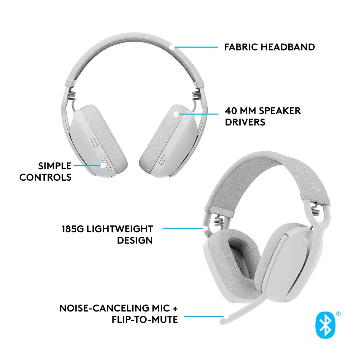 Casques avec microphone logitech blanc s718105211. Diaytar : Votre source de bonnes affaires en ligne