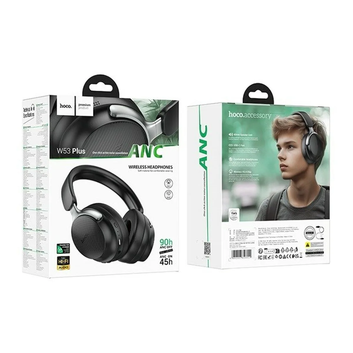 Casques sans fil hoco w53 noir s9112199897. Votre marketplace de proximité digitale : Diaytar