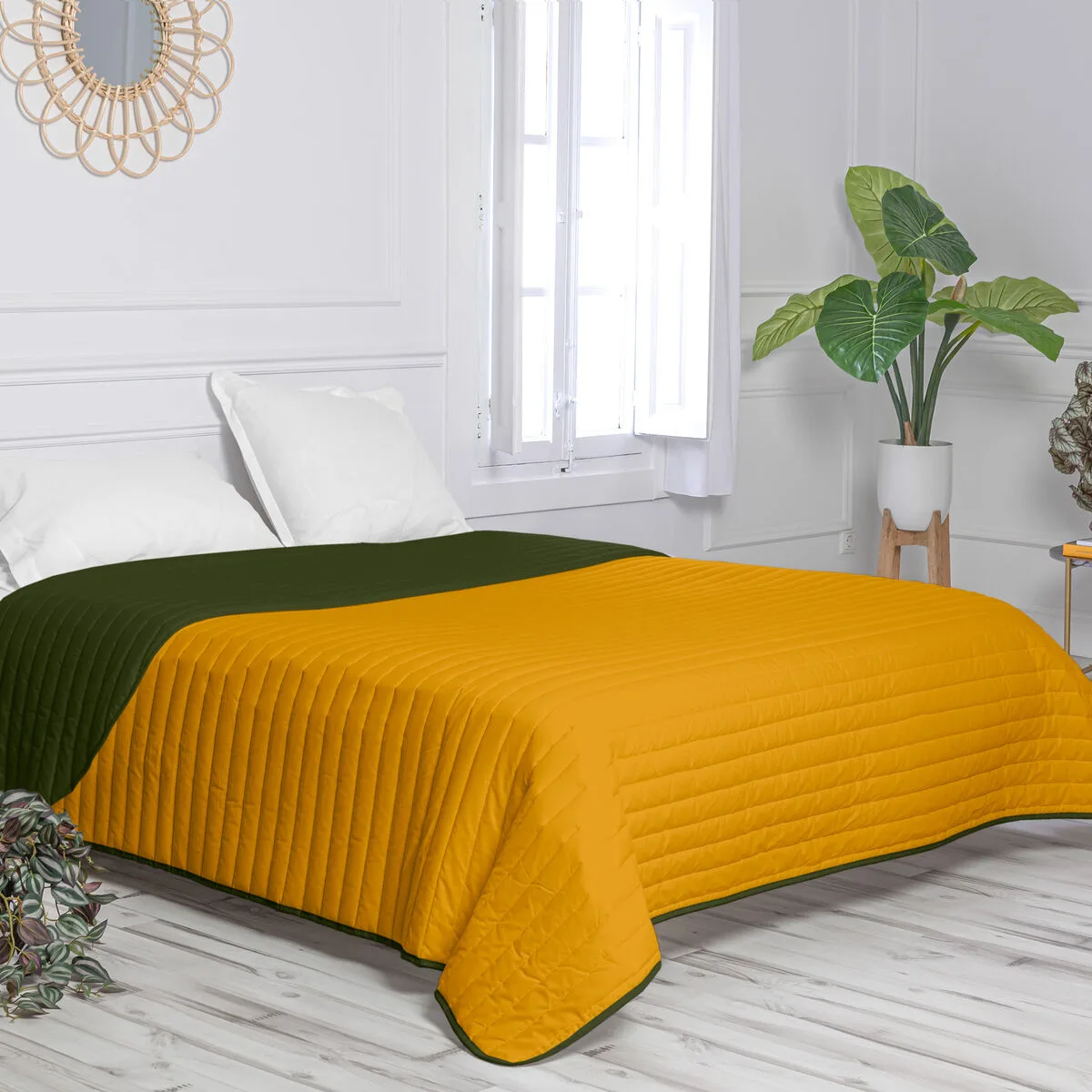 Couette reversible happyfriday basic dash jaune vert 180 x 260 cm d161262953. Commandez en toute confiance sur Diaytar, votre marketplace de confiance