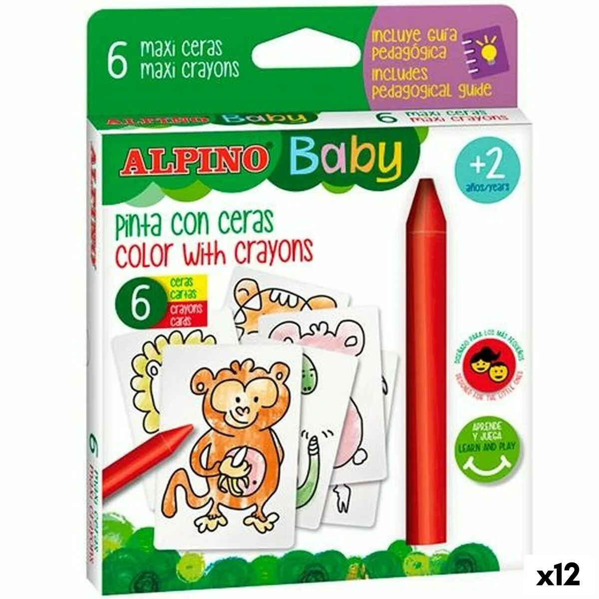 Crayons gras de couleur alpino baby jungle multicouleur 12 unites s843583997. Commandez malin, vivez mieux avec Diaytar