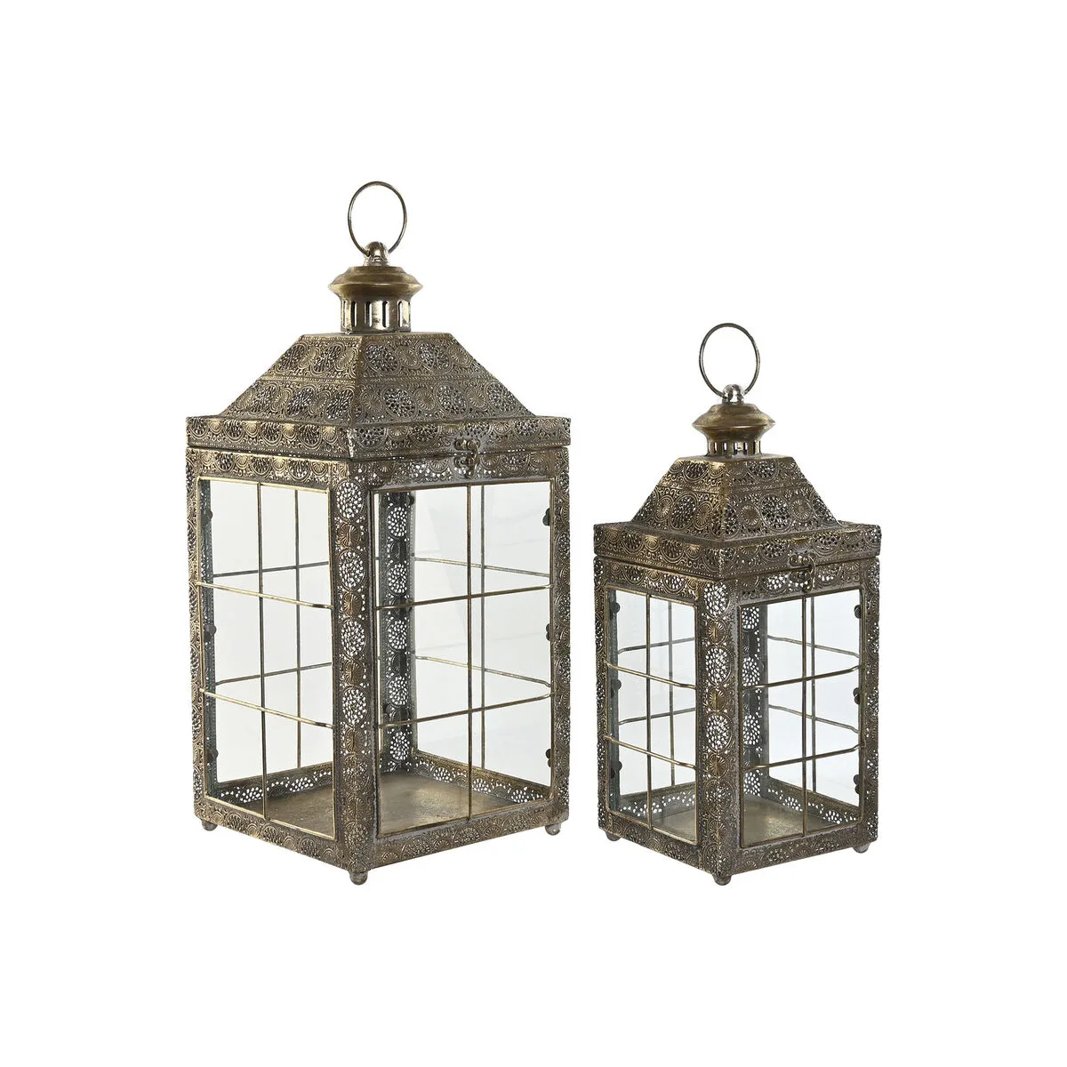 Ensemble de lanternes home esprit dore metal verre arabe 26 x 26 x 53 cm 2 pieces s305929270. Diaytar : L'e-commerce généraliste qui met le discount à l'honneur