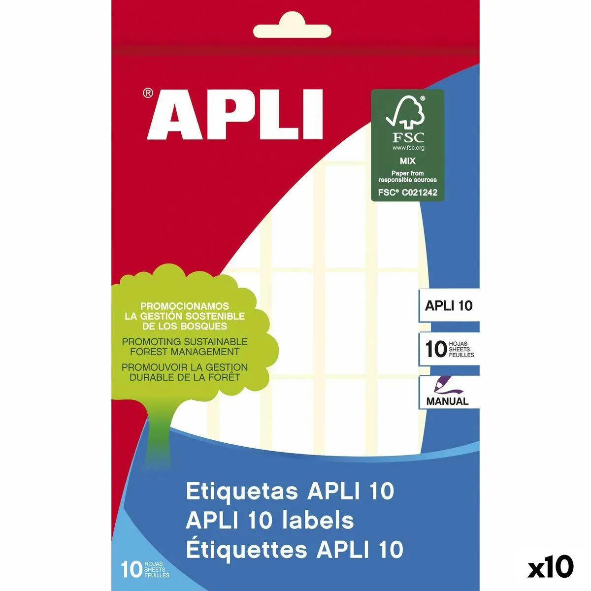 Etiquettes adhesives apli apli 10 blanc papier 10 volets 12 x 30 mm 10 unites s842647570. Diaytar : Connectez-vous aux meilleures offres