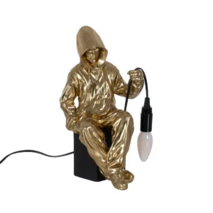 LAMPE DE BUREAU NOIR DORÉ RÉSINE