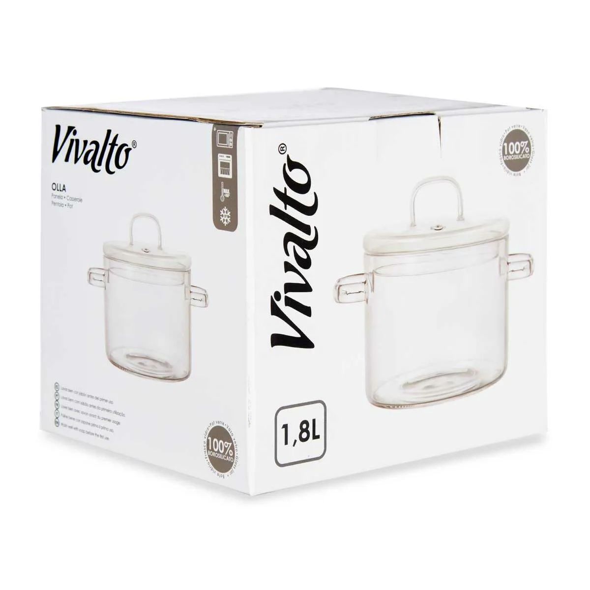 Marmite avec couvercle vivalto tp hm05 1800 bha1 transparent verre borosilicate 15 4 x 16 8 x 20 5 cm s361011620. Simplifiez vos achats avec Diaytar, le e-commerce nouvelle génération