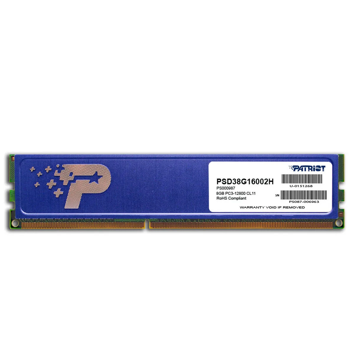 Memoire ram patriot memory psd38g16002h ddr3 cl11 8 gb s912254230. Diaytar : Des offres irrésistibles chaque jour