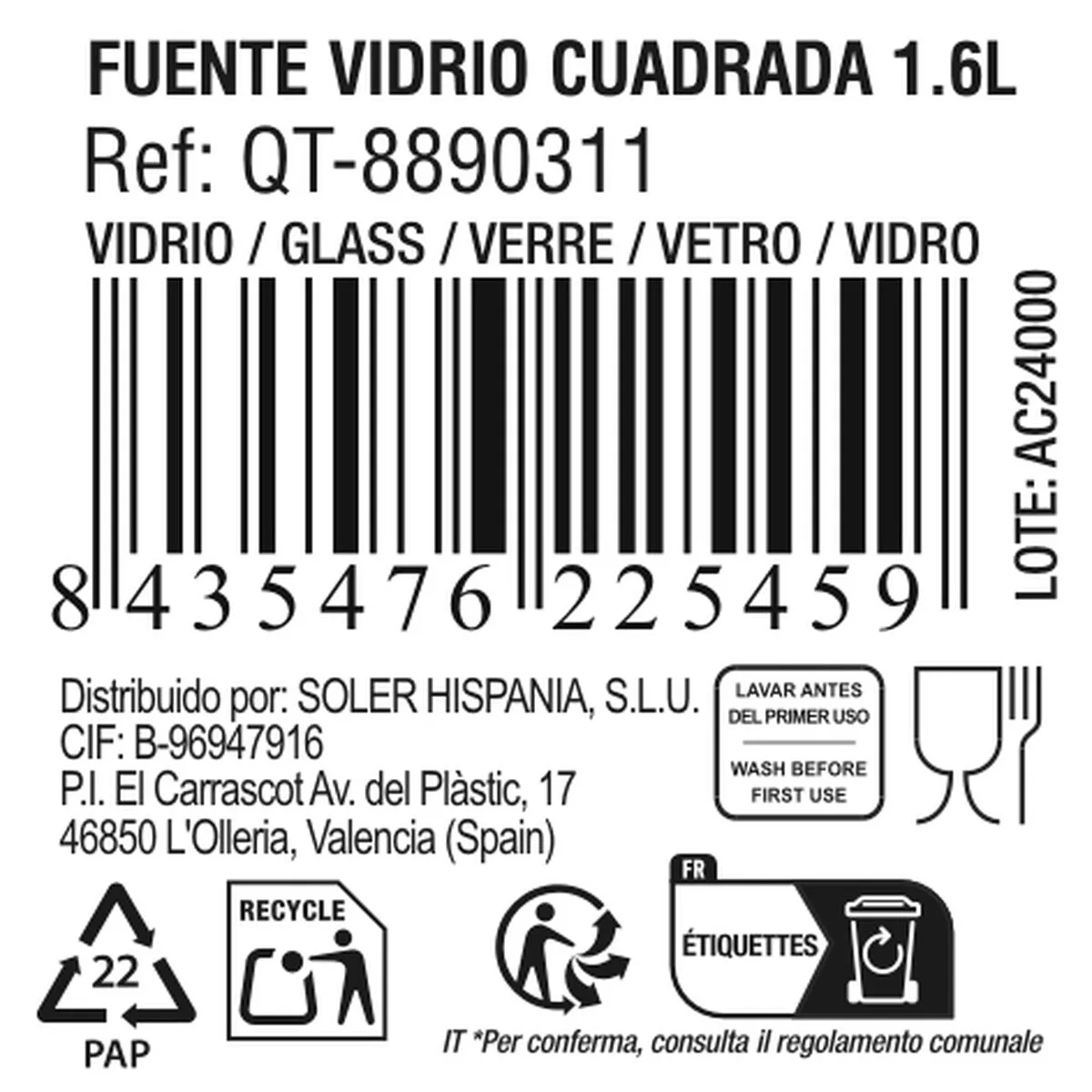 Plat a gratin quttin 63081 verre carre 25 x 21 9 x 5 cm s220398379. L'expérience e-commerce réinventée par Diaytar au Sénégal