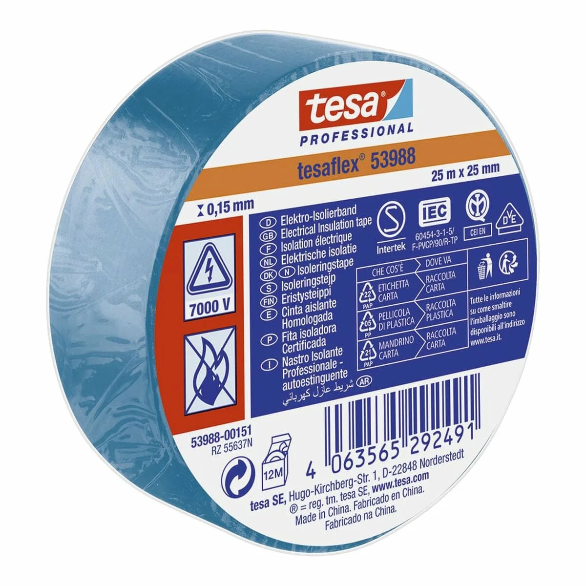 Ruban isolant tesa bleu pvc 25 mm x 25 m s792582648. Faites des économies avec Diaytar, le leader du e-commerce discount au Sénégal