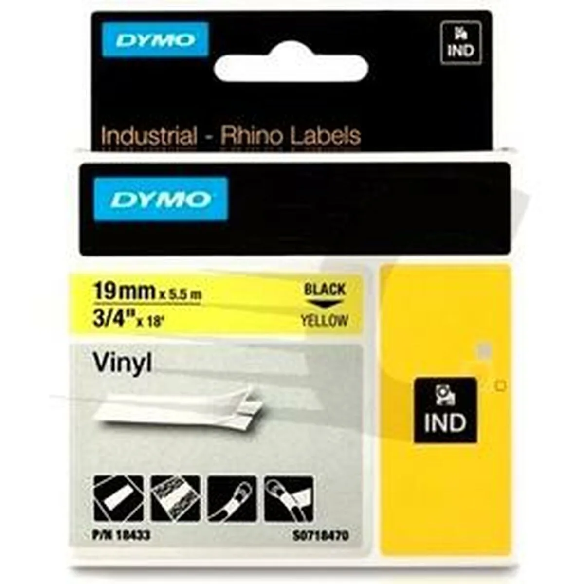 Ruban lamine pour etiqueteuses rhino dymo id1 19 19 x 3 5 mm noir jaune autocollants 5 unites s842419790. Commandez en toute confiance sur Diaytar, votre marketplace de confiance