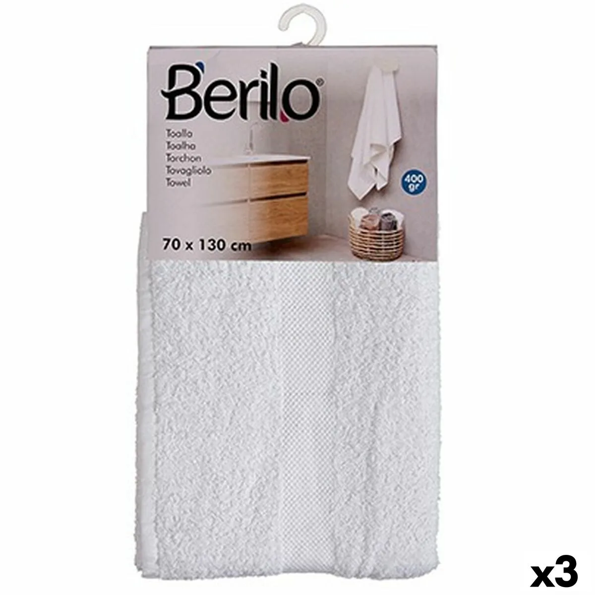 Serviette de toilette berilo 89678 blanc 80 coton 20 polyester 70 x 130 cm 3 unites s362525012. Redéfinissez vos attentes shopping avec Diaytar
