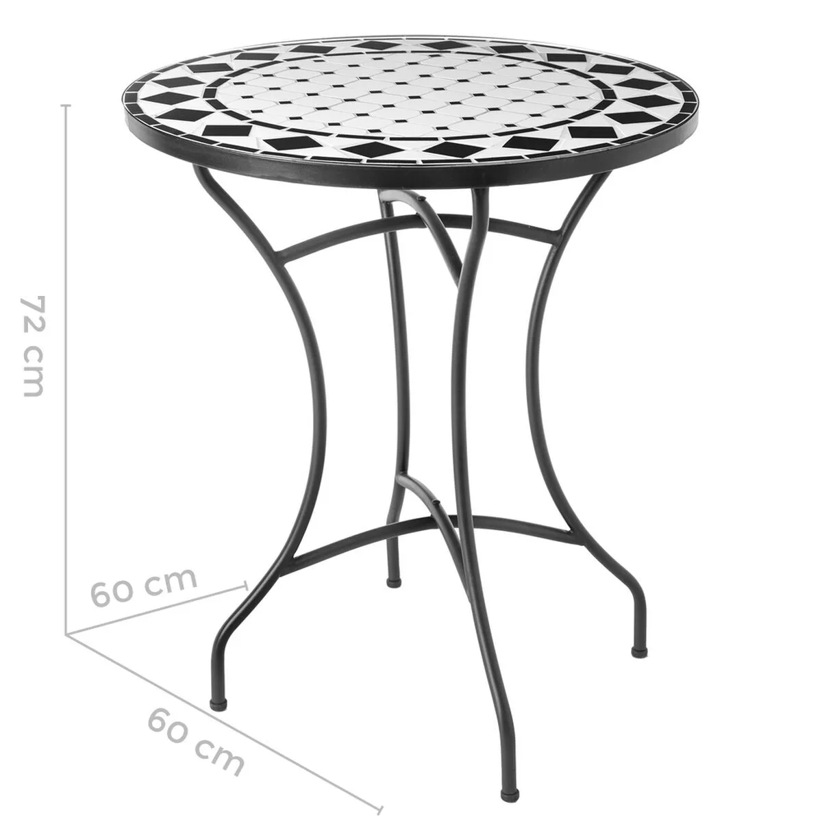 Table d appoint delfos blanc noir 60 x 60 x 72 cm s870065932. Diaytar : Des offres irrésistibles chaque jour