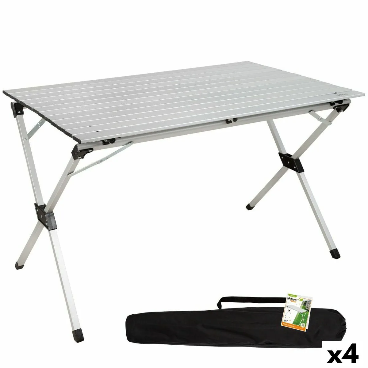 Table piable aktive argente aluminium 110 x 70 x 70 cm 4 unites s890100294. Diaytar : Où chaque achat est une victoire pour votre budget