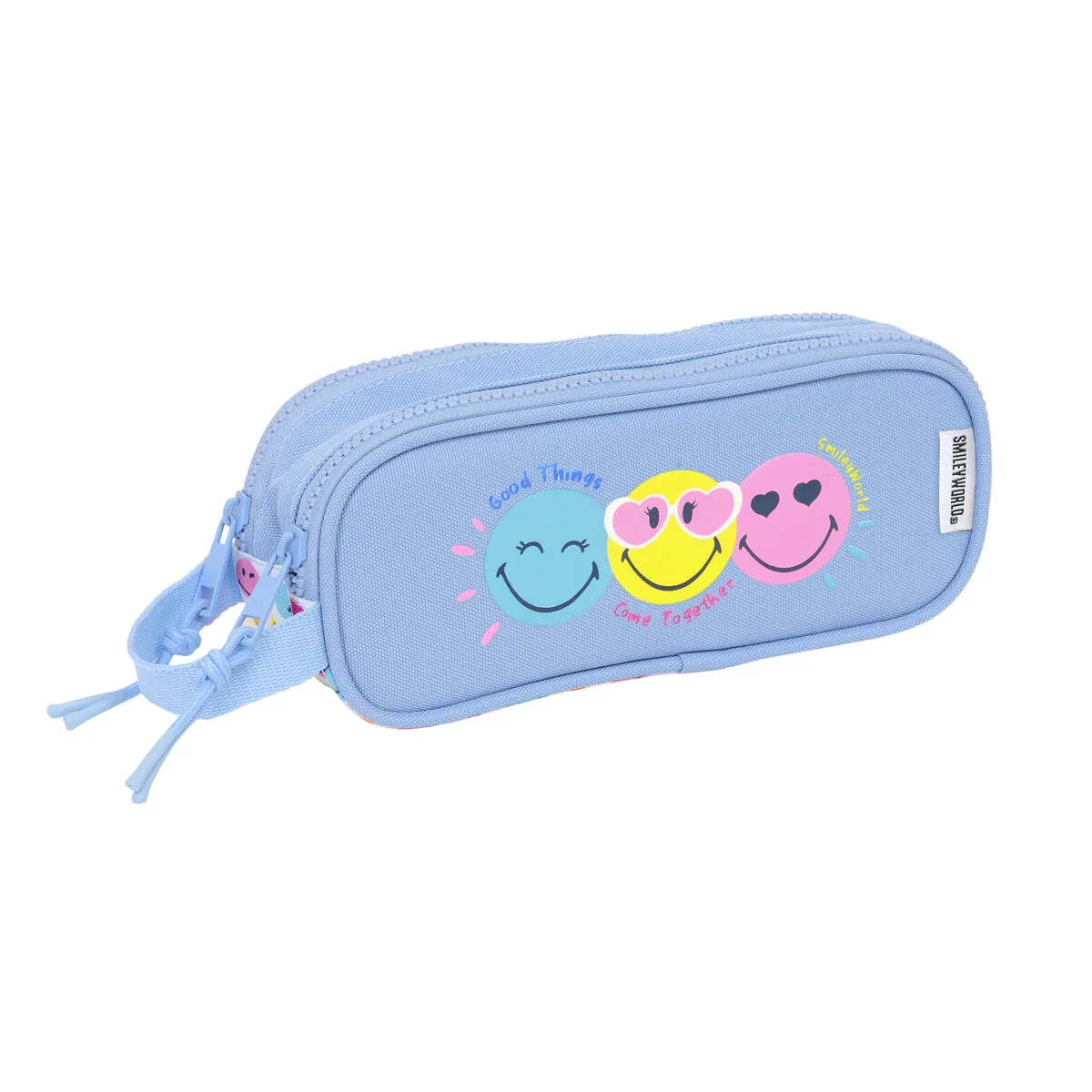 Trousse fourre tout double smiley joyful multicouleur bleu clair 21 x 8 x 6 cm s431190282. Diaytar : L'excellence du service, la douceur des prix