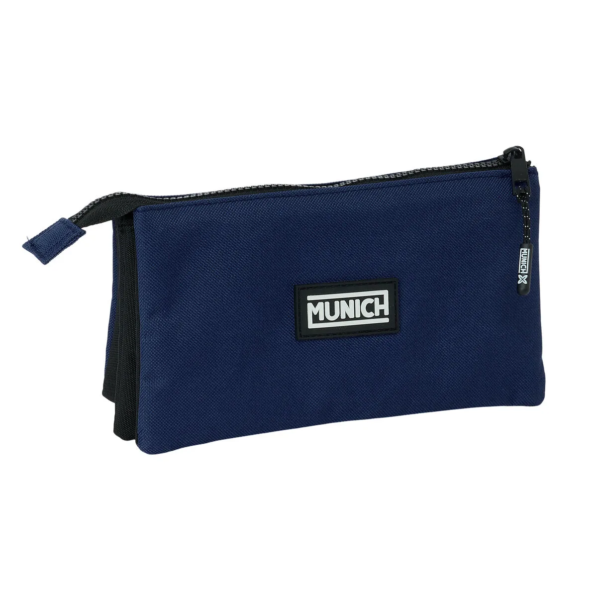 TROUSSE FOURRE-TOUT TRIPLE MUNICH BASIC BLUE MARINE 22 X 12 X 3 CM