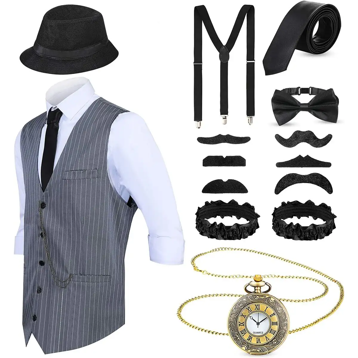 Accessoires de costumes gangster 1920s reconditionne a _4792. DIAYTAR SENEGAL - L'Art de Vivre le Shopping en Ligne. Découvrez notre plateforme intuitive et trouvez des produits qui vous inspirent et vous enchantent, à chaque clic.