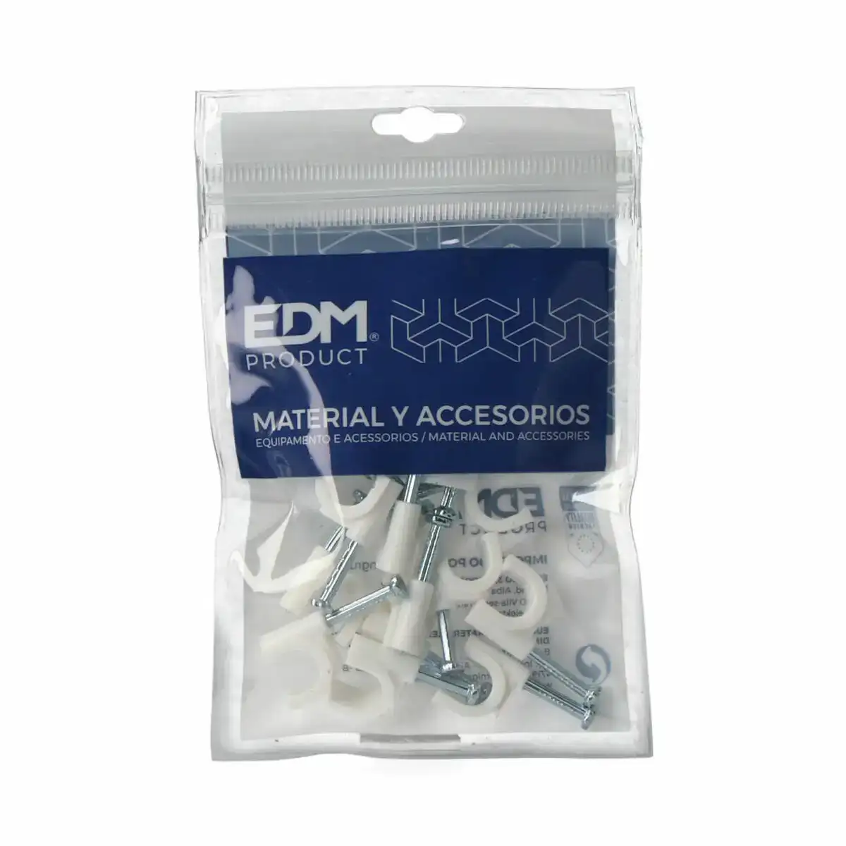 Agrafes edm 2 x 2 5 mm blanc cables 15 unites_8260. DIAYTAR SENEGAL - Votre Escale Shopping incontournable. Explorez notre boutique en ligne et dénichez des trésors qui reflètent la richesse culturelle et la modernité du Sénégal.