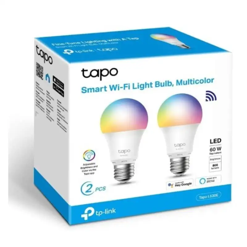 Ampoule à Puce LED TP-Link Tapo L530E Wifi 8,7 W E27 60 W 2500K – 6500K (2  uds) - DIAYTAR SÉNÉGAL