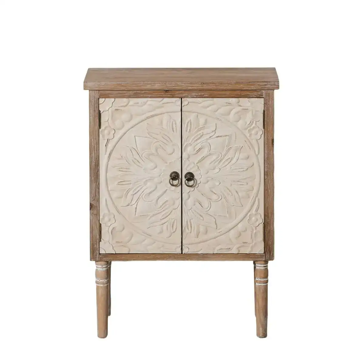 Armoire shabby chic 64 x 37 x 86 cm naturel bois blanc_6018. DIAYTAR SENEGAL - Là où le Shopping Devient une Expérience. Naviguez à travers notre catalogue diversifié et découvrez des produits qui ajoutent de la couleur et de la passion à votre vie.