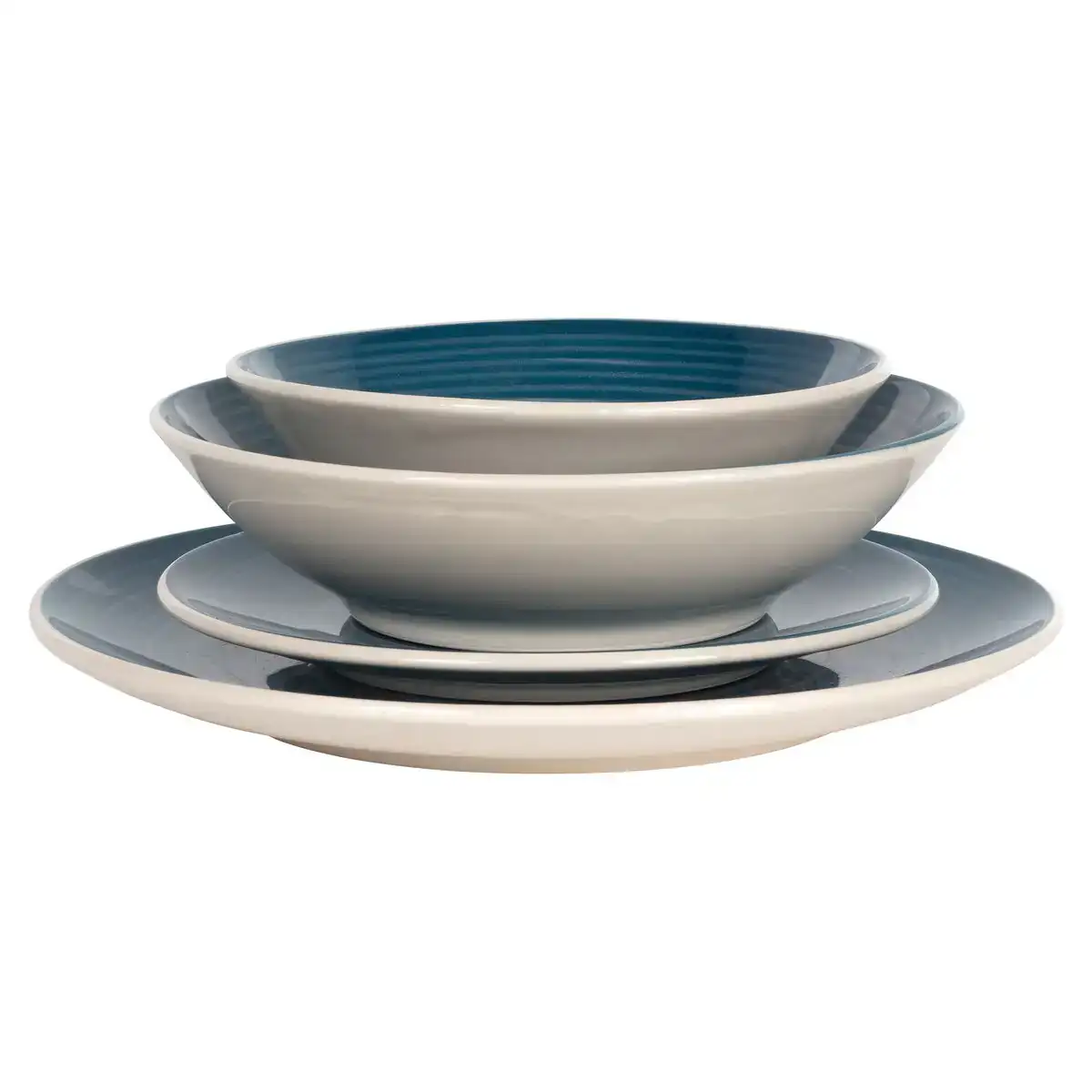 Assietes spiral bleu 18 pieces_2366. DIAYTAR SENEGAL - Où Choisir est un Plaisir. Explorez notre boutique en ligne et choisissez parmi des produits de qualité qui satisferont vos besoins et vos goûts.
