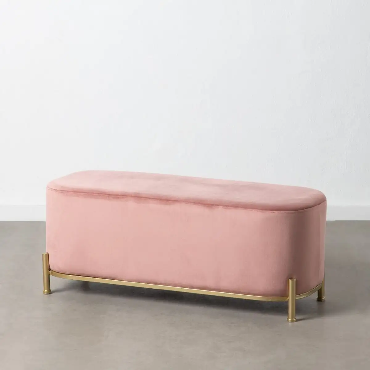 Banquette 104 5 x 39 x 42 cm tissu synthetique rose metal_8542. DIAYTAR SENEGAL - Où Choisir est un Acte d'Amour pour le Sénégal. Explorez notre boutique en ligne et choisissez des articles qui célèbrent la culture et l'artisanat du pays.