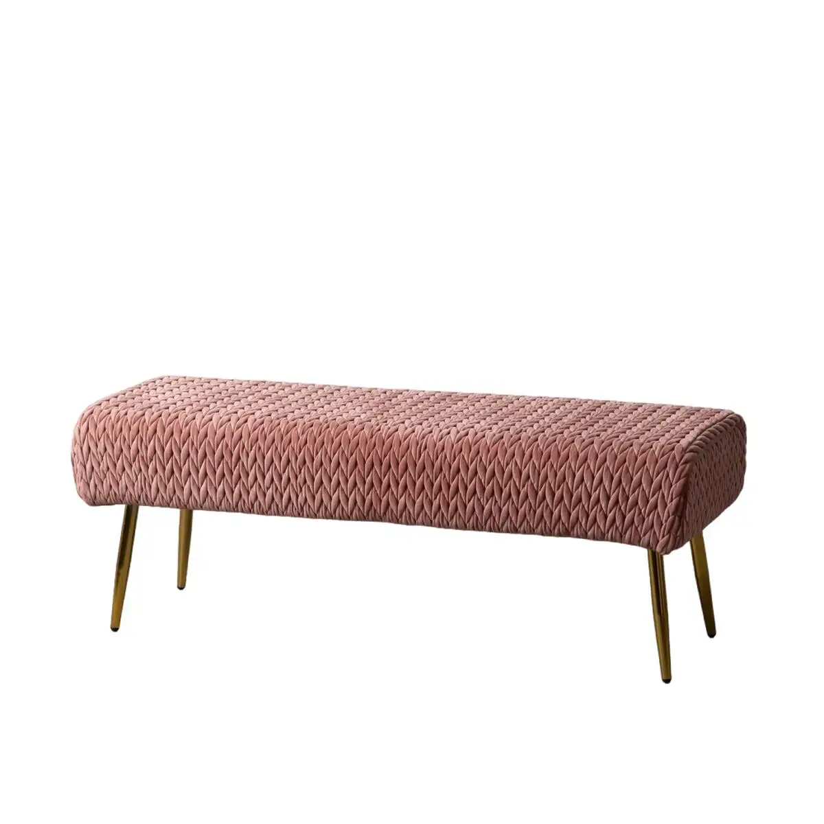 Banquette 111 x 44 x 41 5 cm tissu synthetique rose metal_8824. DIAYTAR SENEGAL - Où la Tradition Renouvelée Rencontre l'Innovation. Explorez notre gamme de produits qui fusionnent l'héritage culturel avec les besoins contemporains.