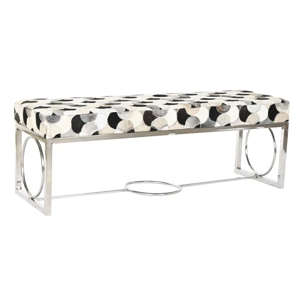 Banquette dkd home decor blanc marron noir argente acier 122 x 41 x 44 cm_3662. Bienvenue sur DIAYTAR SENEGAL - Où Chaque Article a son Histoire. Découvrez notre sélection méticuleuse de produits qui racontent l'authenticité et la beauté du Sénégal.