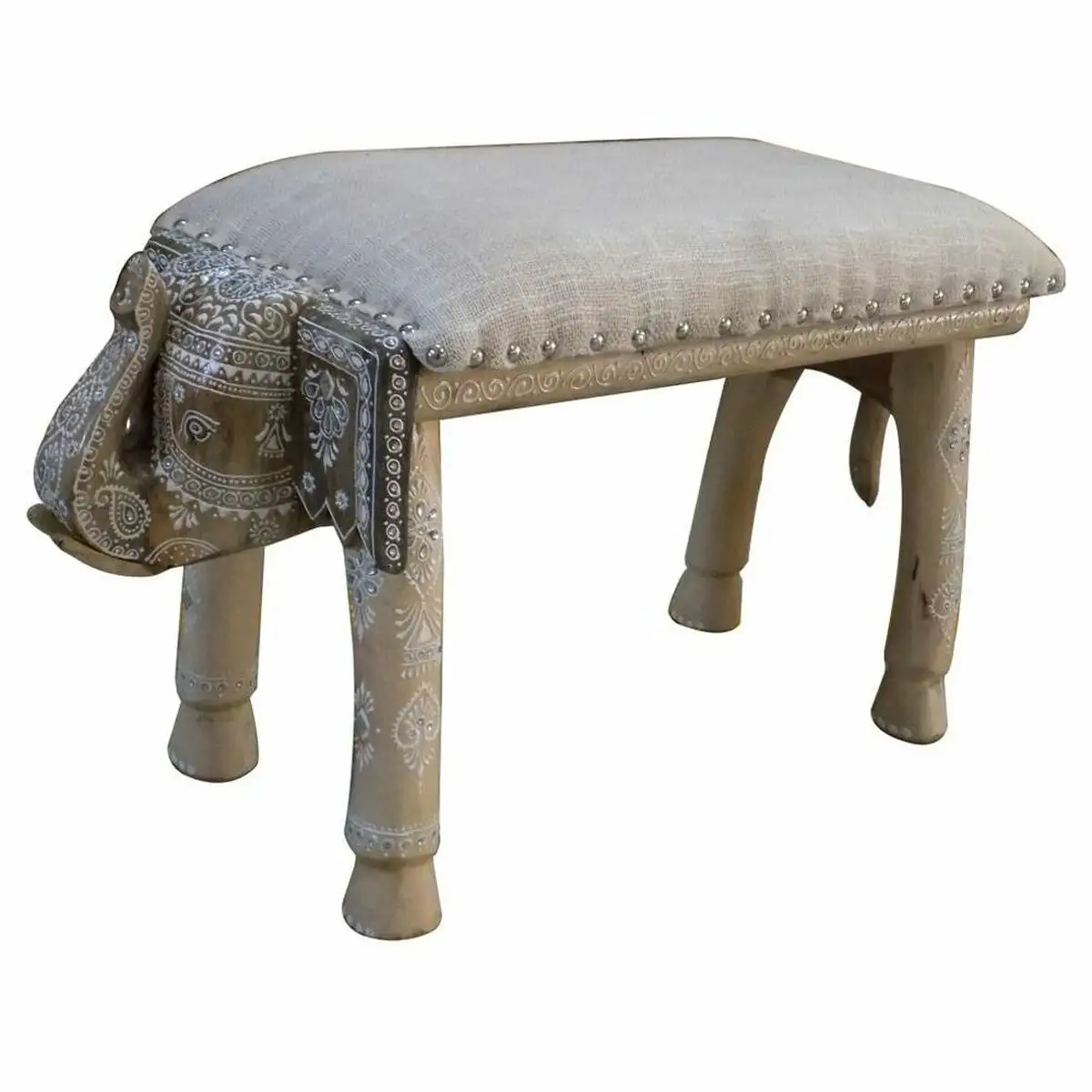 Banquette dkd home decor elephant blanc naturel bois de manguier 65 x 31 7 x 38 cm_4154. DIAYTAR SENEGAL - Votre Source de Trouvailles uniques. Naviguez à travers notre catalogue et trouvez des articles qui vous distinguent et reflètent votre unicité.