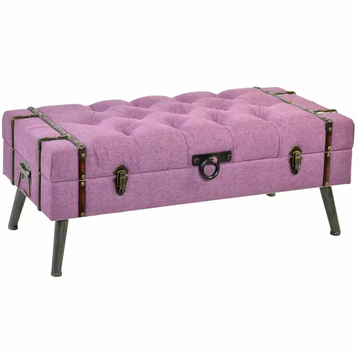 Banquette dkd home decor metal polyester fuchsia bois mdf 102 x 42 x 40 5 cm _8036. DIAYTAR SENEGAL - Votre Oasis de Shopping en Ligne. Explorez notre boutique et découvrez des produits qui ajoutent une touche de magie à votre quotidien.