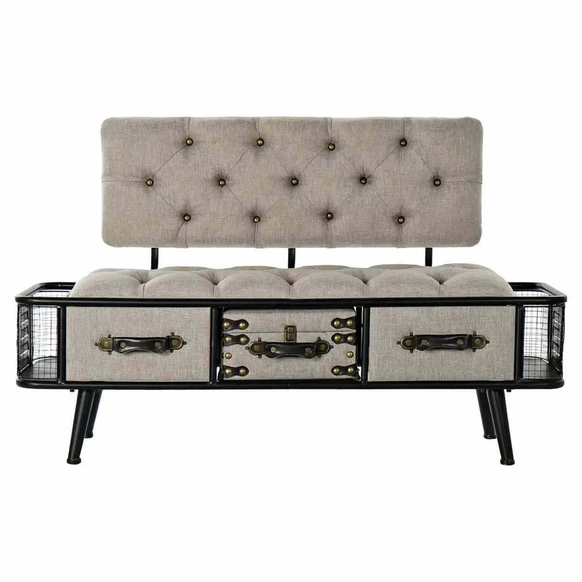 Banquette dkd home decor noir beige metal pu 120 x 50 x 76 cm _5992. Plongez dans l'Expérience DIAYTAR SENEGAL - Où Chaque Produit a une Histoire. Explorez notre boutique en ligne pour trouver des articles qui incarnent la passion et la créativité du Sénégal.