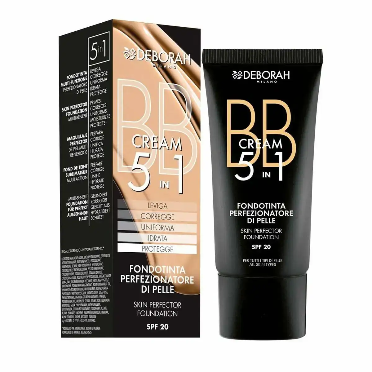 Base de maquillage cremeuse bb cream deborah 5 en 1 no 5_2771. DIAYTAR SENEGAL - Où la Mode et le Confort se Rencontrent. Plongez dans notre univers de produits et trouvez des articles qui vous habillent avec style et aisance.