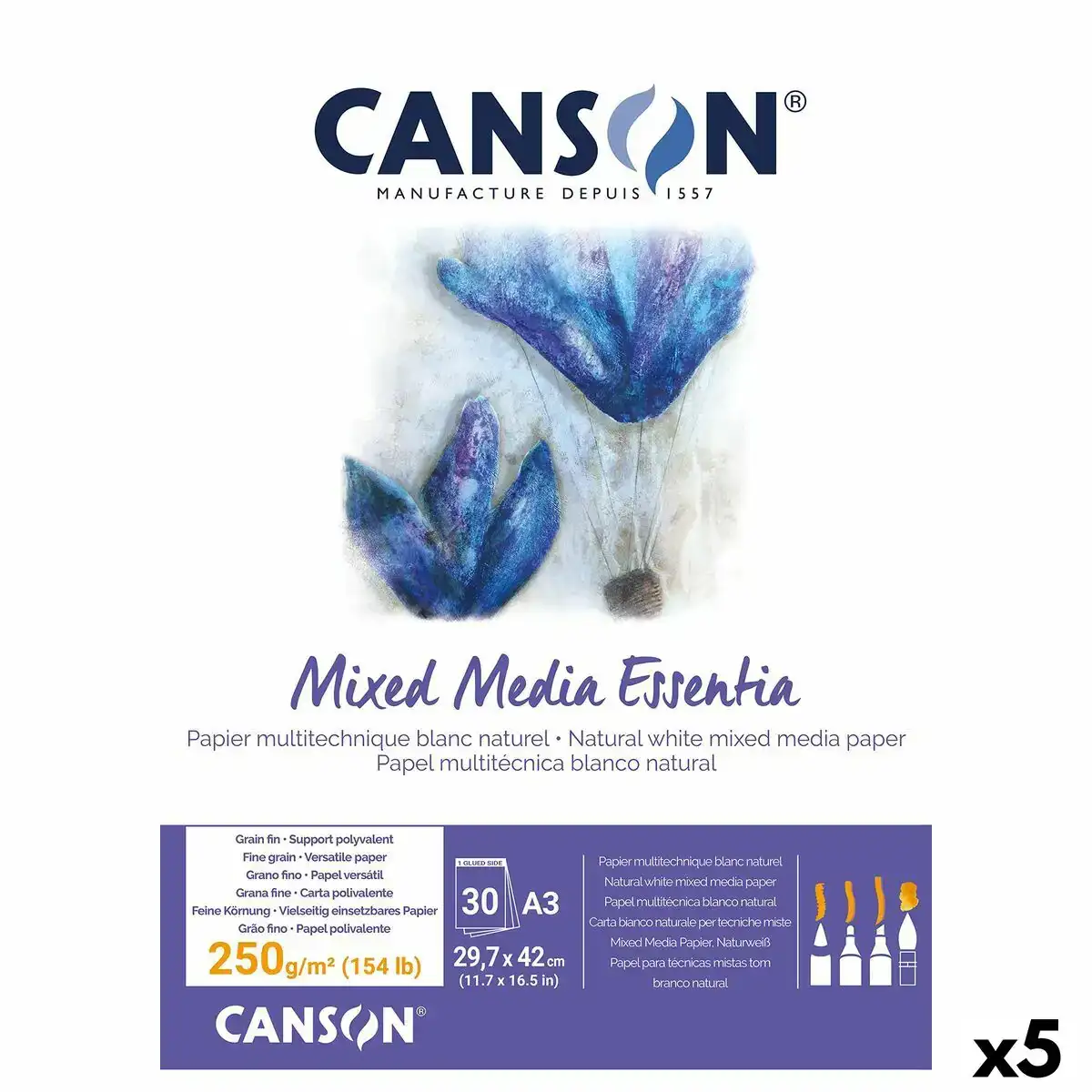 Bloc notes canson 250 g m2 a3 30 volets 5 unites blanc naturel_5764. DIAYTAR SENEGAL - Là où Chaque Produit Est une Trouvaille. Parcourez notre catalogue diversifié et découvrez des articles qui enrichiront votre quotidien, du pratique à l'insolite.