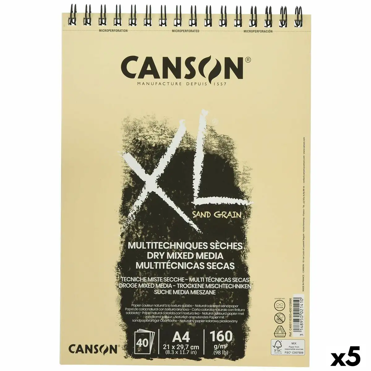 Bloc notes canson xl sand naturel a4 40 volets 160 g m2 5 unites_5428. Bienvenue chez DIAYTAR SENEGAL - Où Chaque Produit a son Histoire. Découvrez notre sélection unique et trouvez des articles qui racontent la richesse culturelle et artistique du Sénégal.