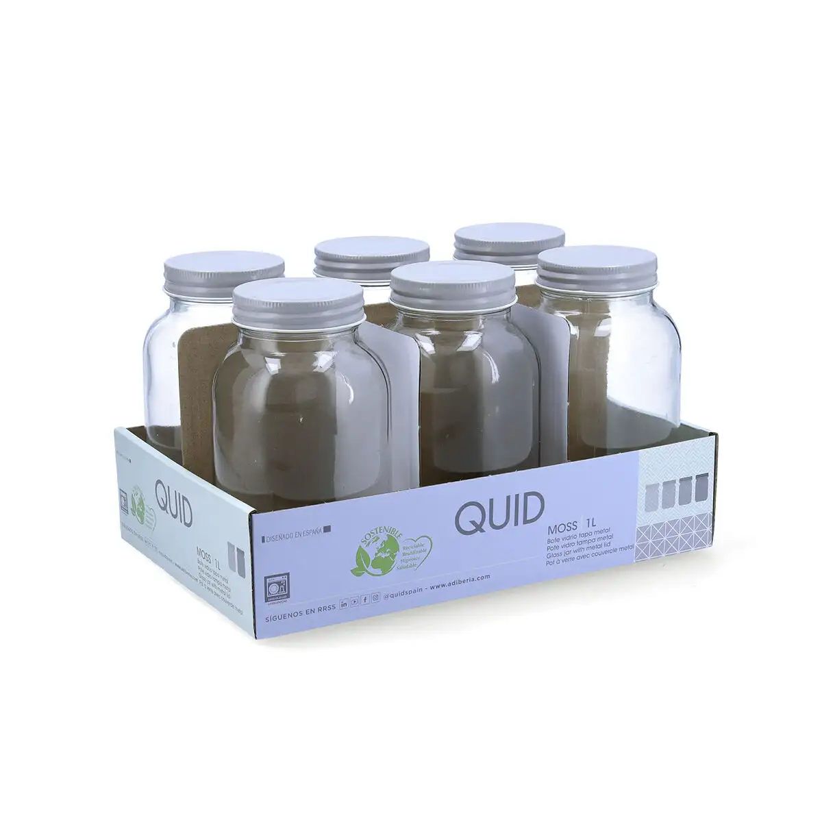 Bocal quid moss gris verre 1 l pack 6x _7038. DIAYTAR SENEGAL - Votre Plateforme Shopping de Confiance. Naviguez à travers nos rayons et choisissez des produits fiables qui répondent à vos besoins quotidiens.