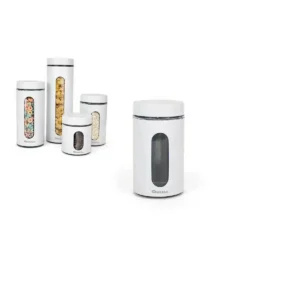 Bocal quttin acier verre blanc 1000 ml_1090. Bienvenue chez DIAYTAR SENEGAL - Où le Shopping Rencontre la Qualité. Explorez notre sélection soigneusement conçue et trouvez des produits qui définissent le luxe abordable.